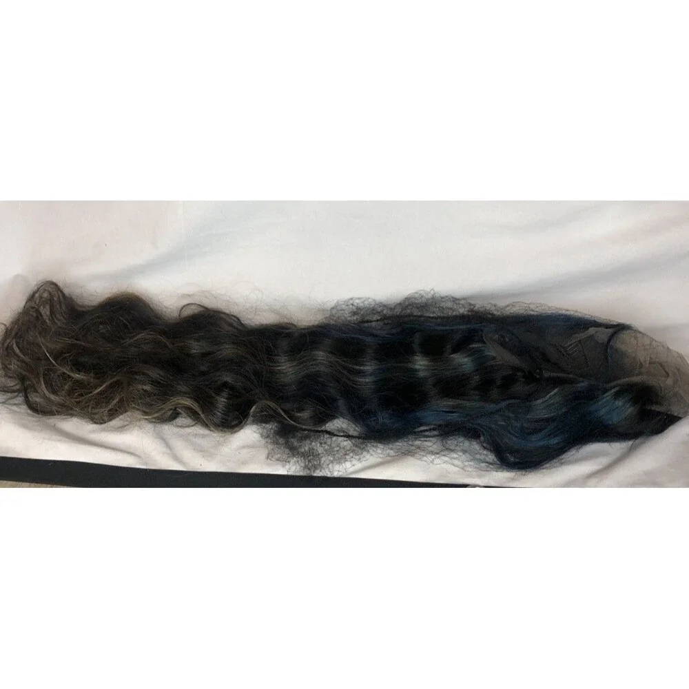 32” Long Gradient Curly Synthetic Wig Wavy Cosplay Wig Blue NEW - Picture 4 of 13